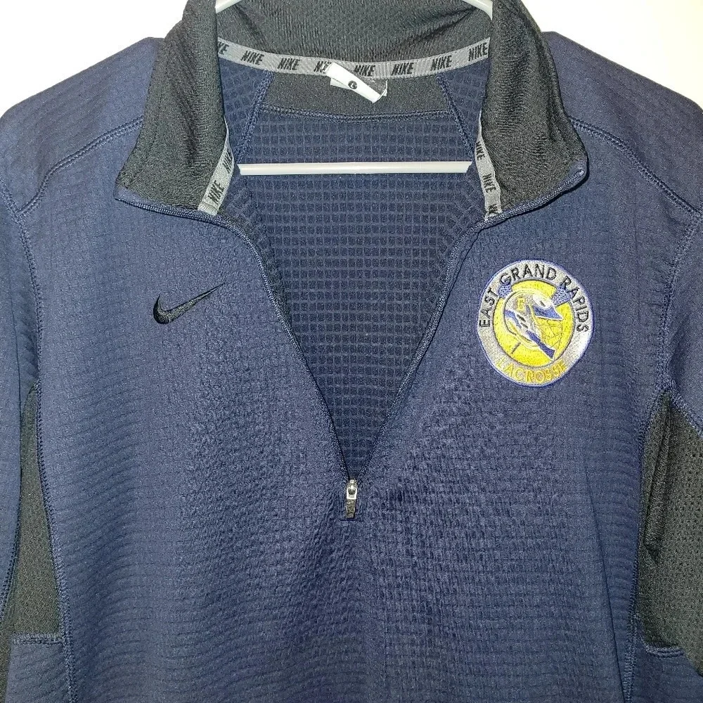 Nike Dri-Fit Long Sleeve Pull-Over Shirt. East Grand Rapids Lacrosse Embroidery